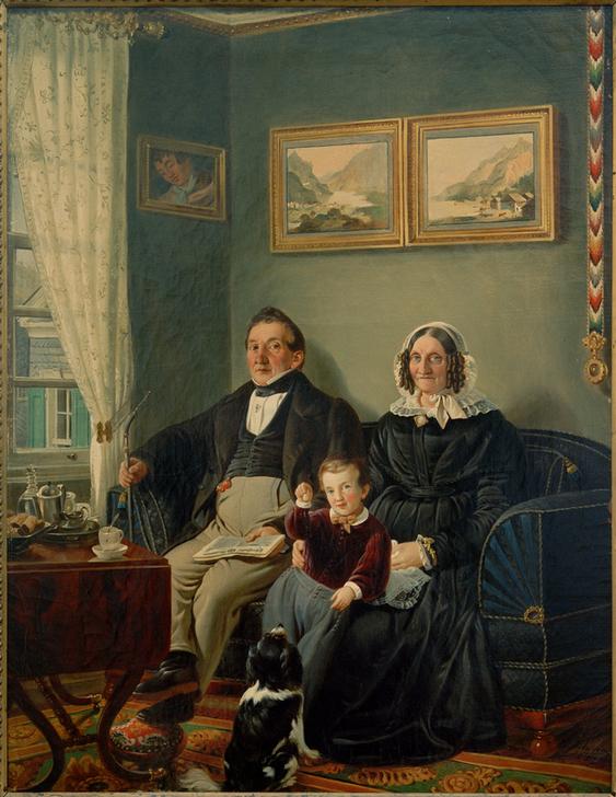 Johann Peter Keuchen und Sophie Karoline Keuchen geb. Frowein mit ihrem Enkel Eduard Werlé a Peter Schwingen