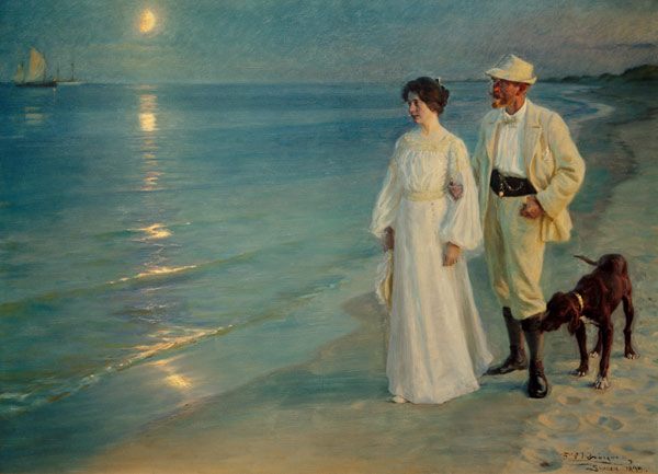 Sommerabend am Strand von Skagen. Der Künstler und seine Frau a Peter Severin Kroyer