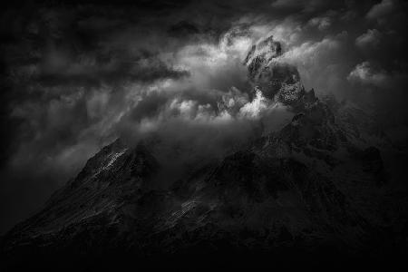 Passing storm over the Paine massif
