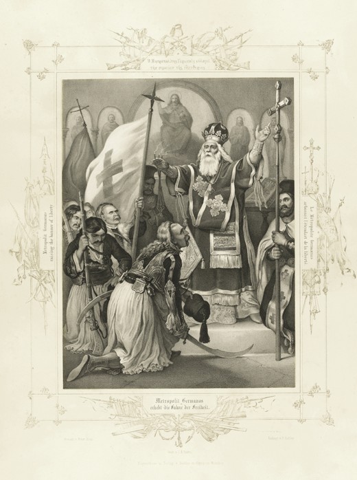 The Metropolitan Germanos raising the banner of freedom (From the Album of Greek Heroism) a Peter von Hess