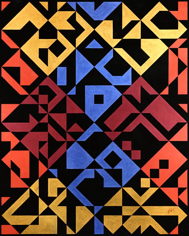 Interposed Diagonals, 1984 (tempera on paper)  a  Peter Hugo  McClure