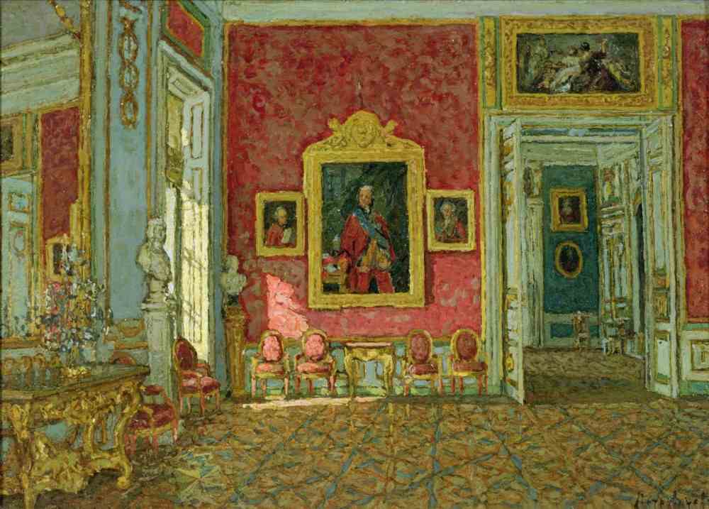 The purple drawing-room in the Kuskovo Palace a Petr Ivanovic Petrovichev