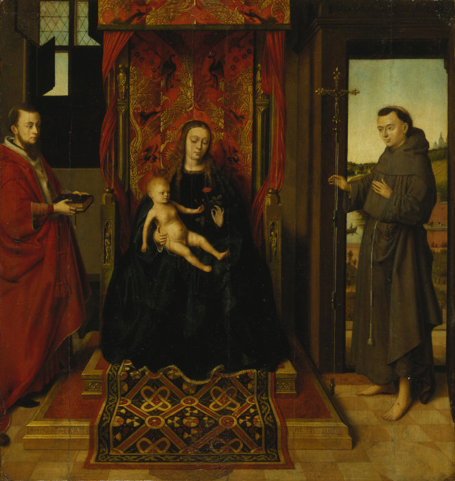 Virgin and Child with Saints Jerome and Francis a Petrus Christus