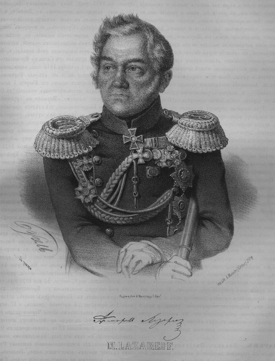 Portrait of Admiral Mikhail Lazarev (1788-1851) a P.F. Borel