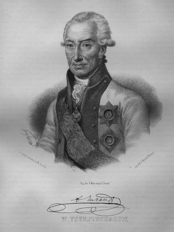 Portrait of Admiral Vasiliy Chichagov (1726-1809) a P.F. Borel