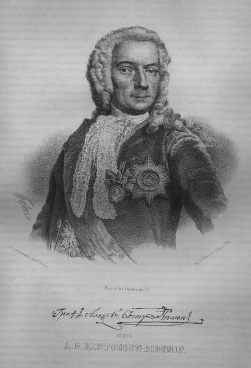 Portrait of Count Alexey Petrovich Bestuzhev-Ryumin (1693-1766) a P.F. Borel