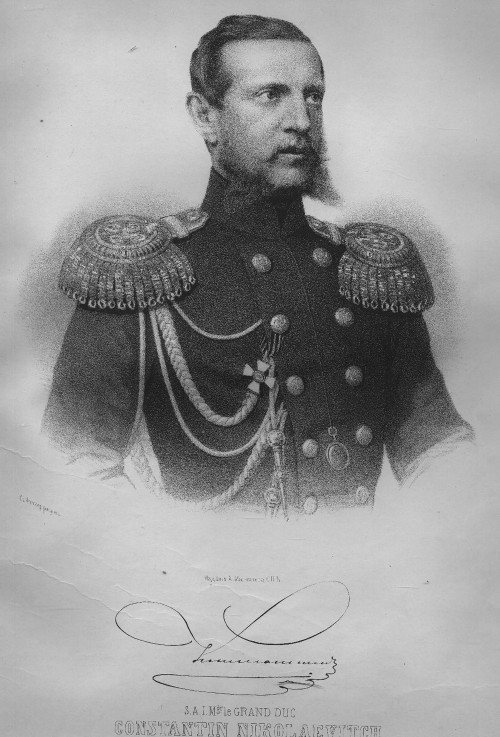 Portrait of Grand Duke Konstantin Nikolaevich of Russia (1827-1892), viceroy of Poland, admiral of t a P.F. Borel