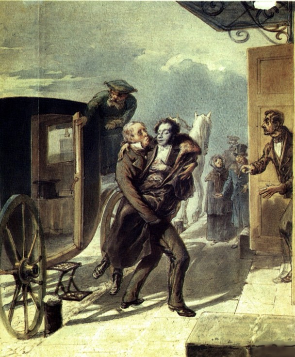 Pushkin after the duel a P.F. Borel