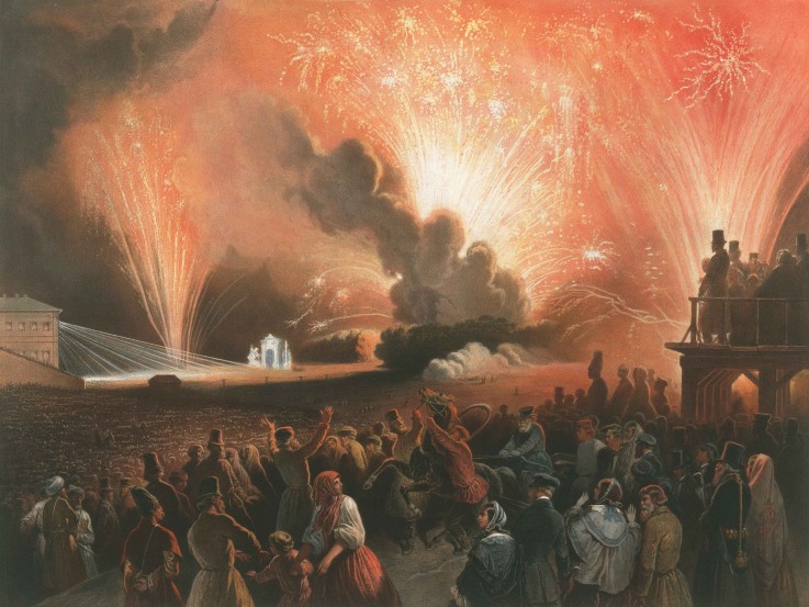 Coronation Fireworks in Moscow a Pharamond Blanchard