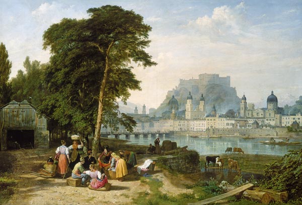 Look at Salzburg with laundry grooves in the foreground. a Philip Hutchins Rogers