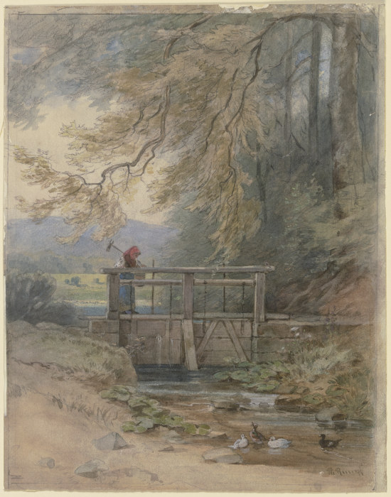 Forest landscape with weir a Philipp Rumpf
