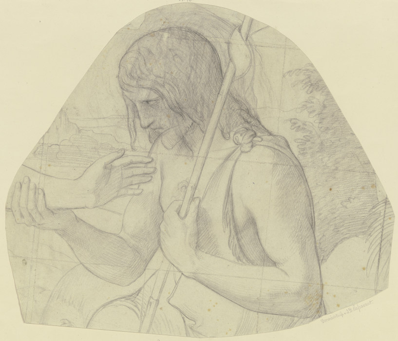 Johannes der Täufer als Halbfigur mit dem Unterarm Christi a Philipp Veit