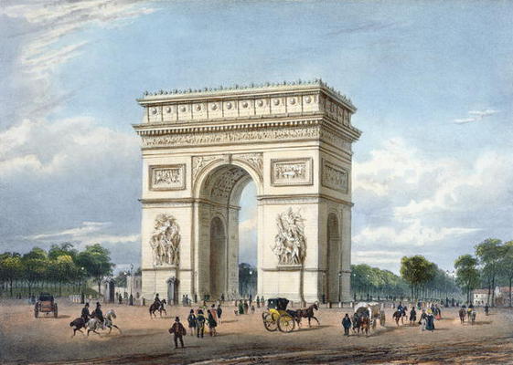 The Arc de Triomphe and the Place de l'Etoile, illustration for 'Promenades dans Paris et ses enviro a Philippe Benoist