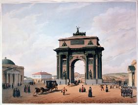 The Triumphal Arch at Tver Gates in Moscow