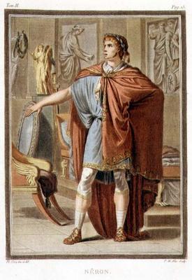 Nero, costume for 'Britannicus' by Jean Racine, from Volume II of 'Research on the Costumes and Thea a Philippe Chery