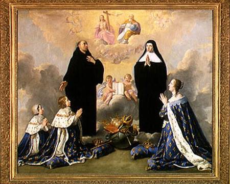 Anne of Austria (1601-66) and her Children at Prayer with St. Benedict and St. Scholastica a Philippe de Champaigne