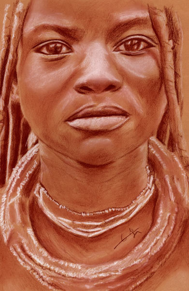 Femme Himba de face a Philippe Flohic