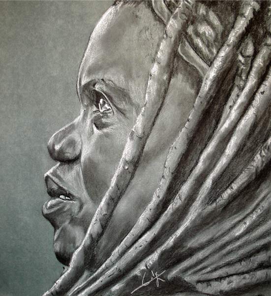 Femme Himba de profil a Philippe Flohic
