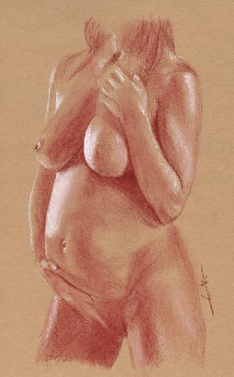 Femme nu enceinte