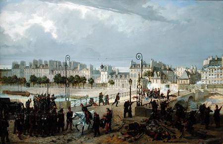 An Attack on a Barricade on the Pont de l'Archeveche a Philippe Marie Chaperon