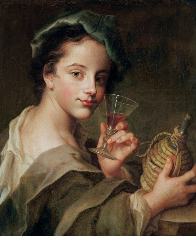 Woman with a Glass of Wine a Philippe Mercier