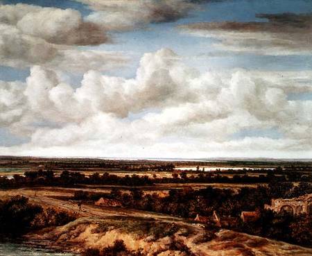 An Extensive Landscape with a Road by a River a Philips Koninck