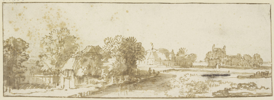 Landscape with village a Philips Koninck