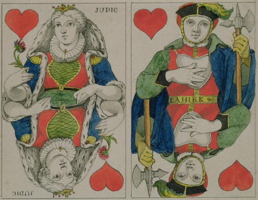 Design for playing cards, c.1810 (pen and ink and w/c on paper) a Phillip Otto Runge