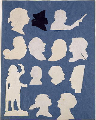 Study of Profiles and an Orator (collage on paper) a Phillip Otto Runge