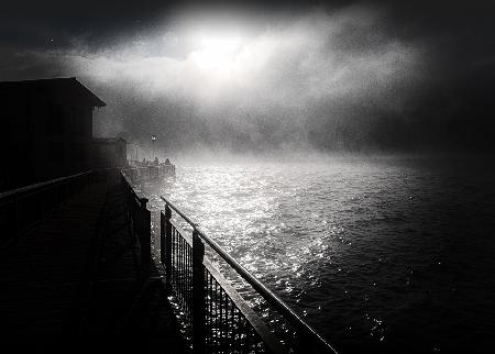 fog at the lake