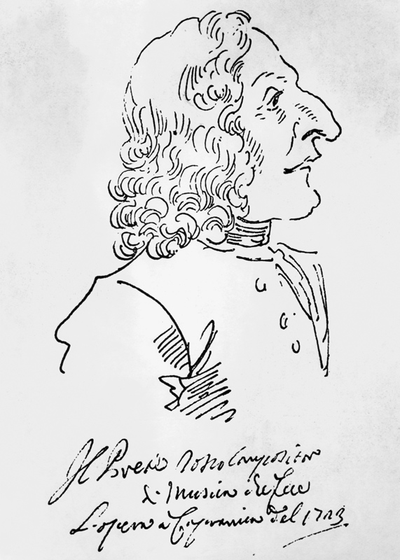 Caricature of composer Antonio Vivaldi a Pier Leone Ghezzi