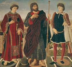 Altartafel mit drei Heiligen a Piero del Pollaiuolo