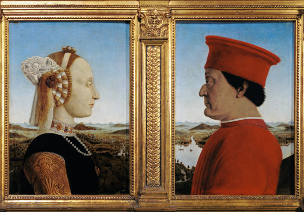 Portraits of Duke Federico da Montefeltro (1422-82) and Battista Sforza a Piero della Francesca