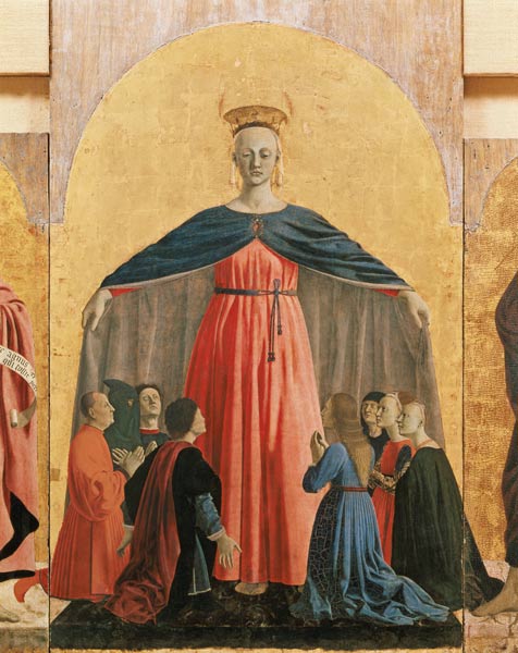 The Madonna of Mercy, central panel from the Misericordia altarpiece a Piero della Francesca