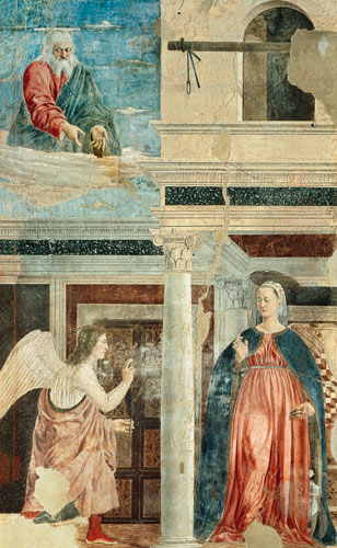 Annunciation, from the True Cross Cycle a Piero della Francesca