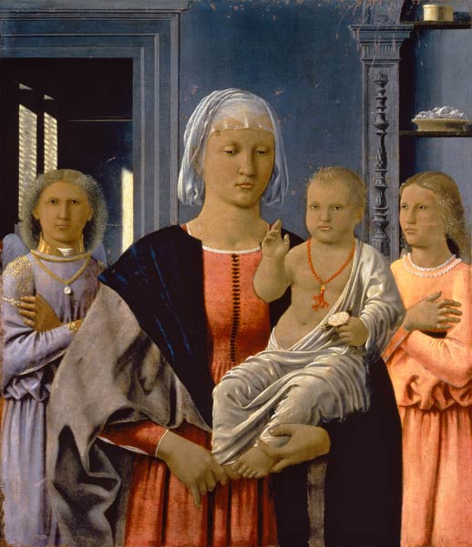 Madonna of Senigallia with Child and Two Angels, c.1470 (tempera on panel) a Piero della Francesca