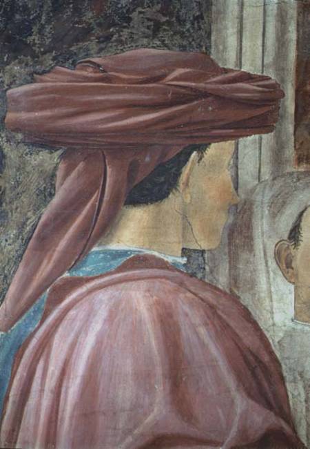 The Legend of the True Cross, the Adoration of the Wood detail of King Solomon completed 1464 a Piero della Francesca