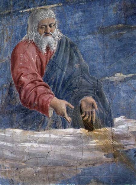 The Legend of the True Cross, the Annunciation, detail of God a Piero della Francesca