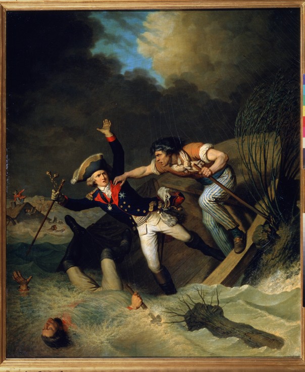 The Death of Duke Leopold of Brunswick during a flood in Brunswick in 1785 a Pierre Alexandre Wille