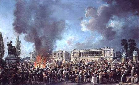 The Celebration of Unity, Destroying the Emblems of Monarchy, Place de la Concorde a Pierre Antoine Demachy