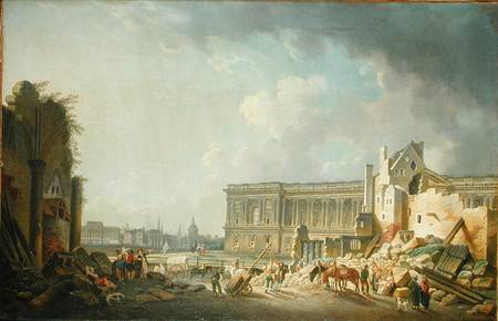 Clearing the Colonnade of the Louvre a Pierre Antoine Demachy