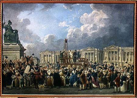 An Execution, Place de la Revolution between August 1793 and June 1794 a Pierre Antoine Demachy