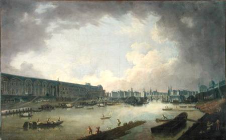 View of the Pont Neuf and the Galeries du Louvre from the Pont-Royal a Pierre Antoine Demachy