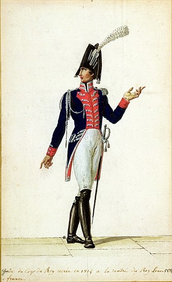 Officer of the Garde du Corps of King Louis XVIII (1755-1824) in 1814 a Pierre Antoine Lesueur