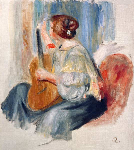 Woman with guitar a Pierre-Auguste Renoir