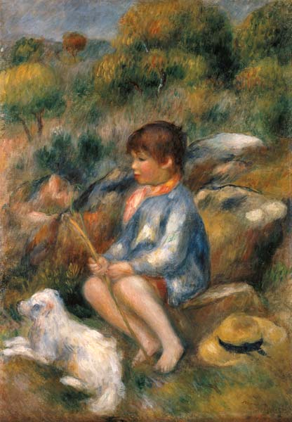 Have young with his little dog. a Pierre-Auguste Renoir