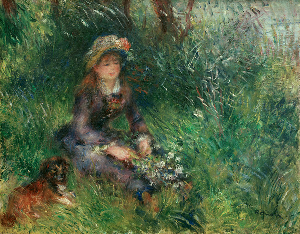 Aline Charigot au chien a Pierre-Auguste Renoir