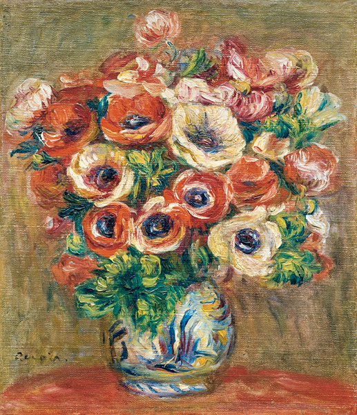 Anemones in a Vase a Pierre-Auguste Renoir