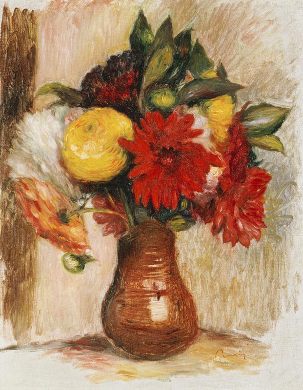 Bouquet De Fleurs Au Pichet De Terre a Pierre-Auguste Renoir