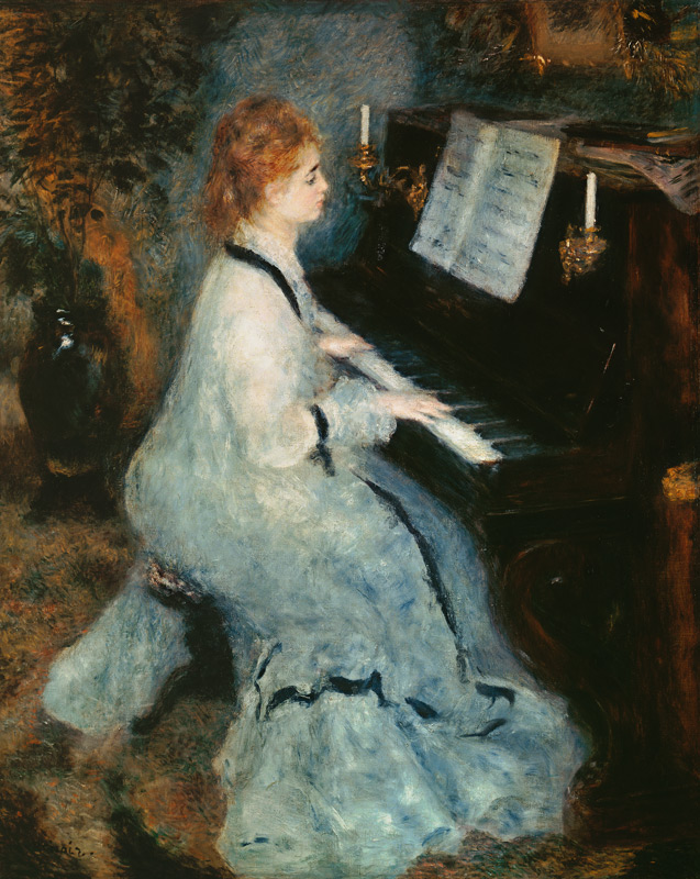 Woman at the piano a Pierre-Auguste Renoir
